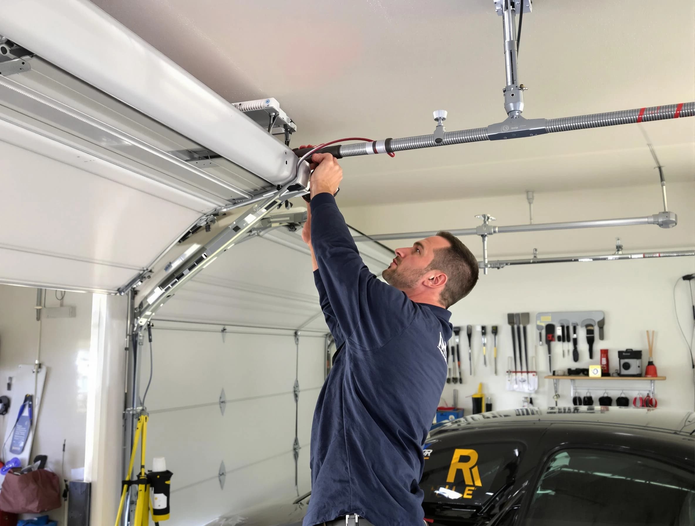 Ross Garage Door Repair technician performing garage door cable repair in Ross