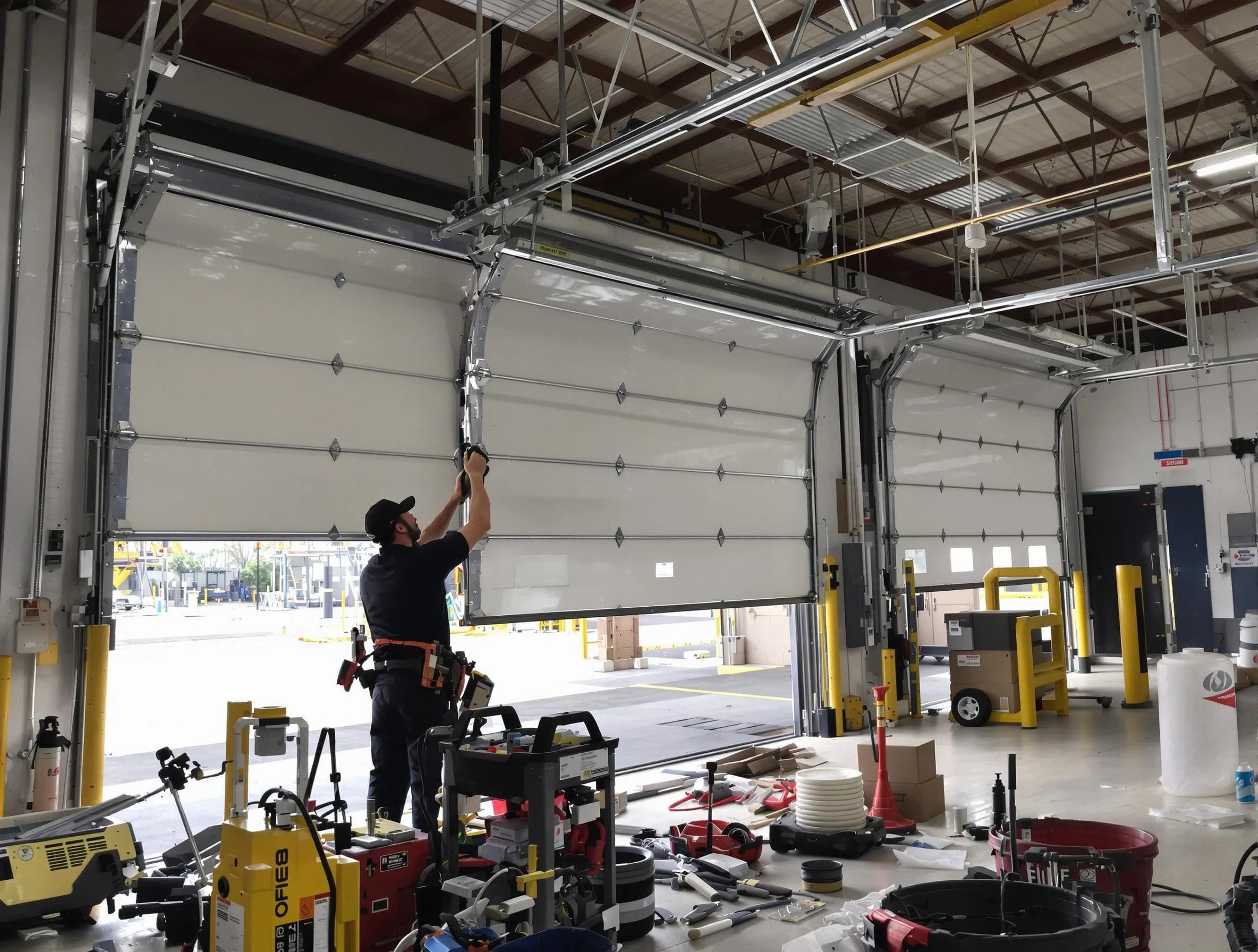 Ross Garage Door Repair technician performing commercial garage door repair in Ross