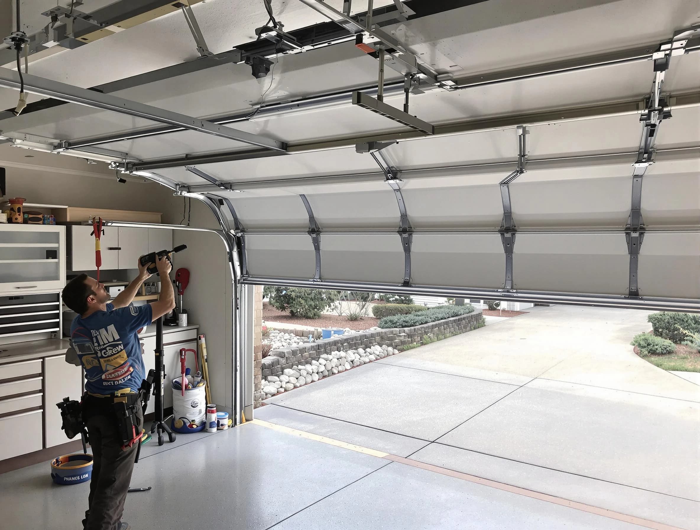 Garage door track repair service by Ross Garage Door Repair in Ross