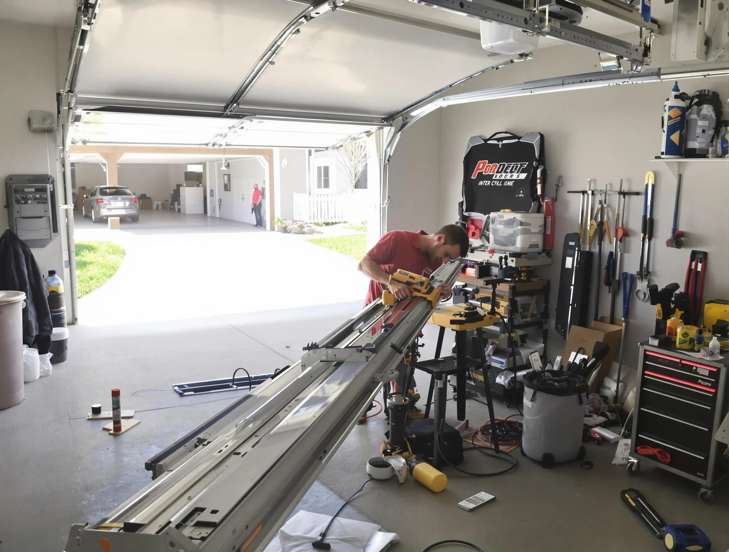 Ross Garage Door Repair expert performing track repair in Ross