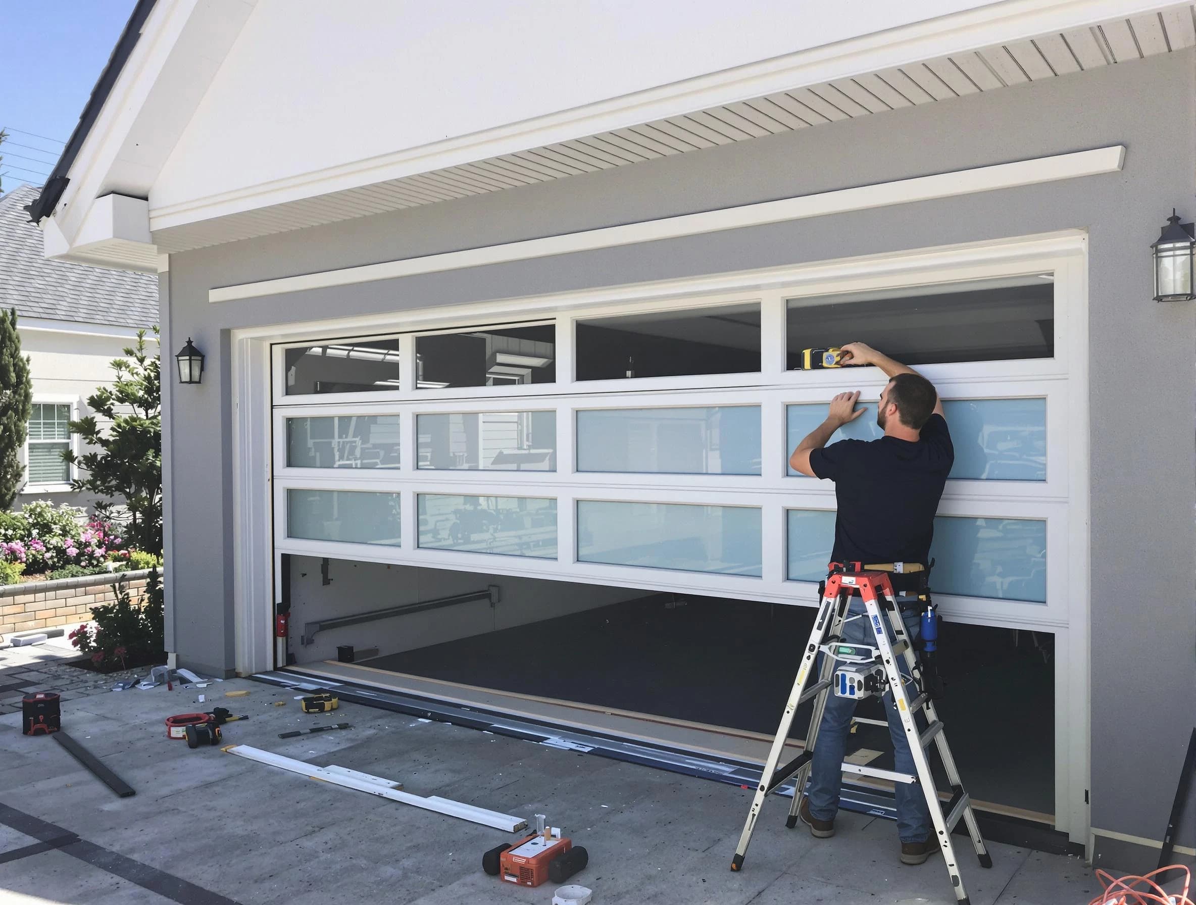Ross Garage Door Repair team performing garage door replacement in Ross