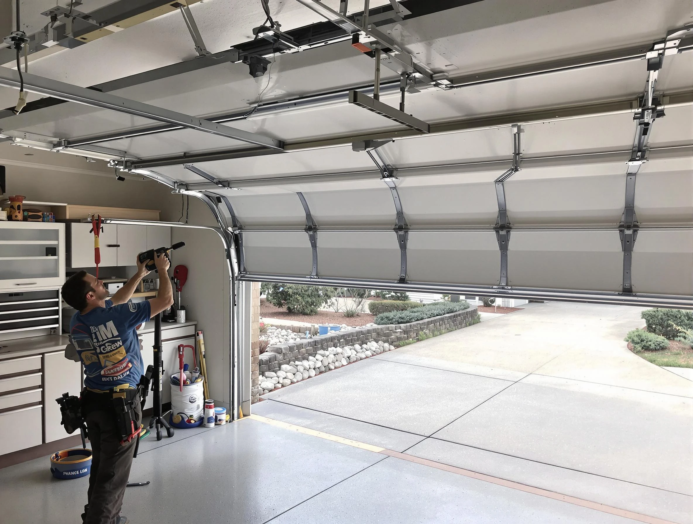 Garage door track repair service by Ross Garage Door Repair in Ross